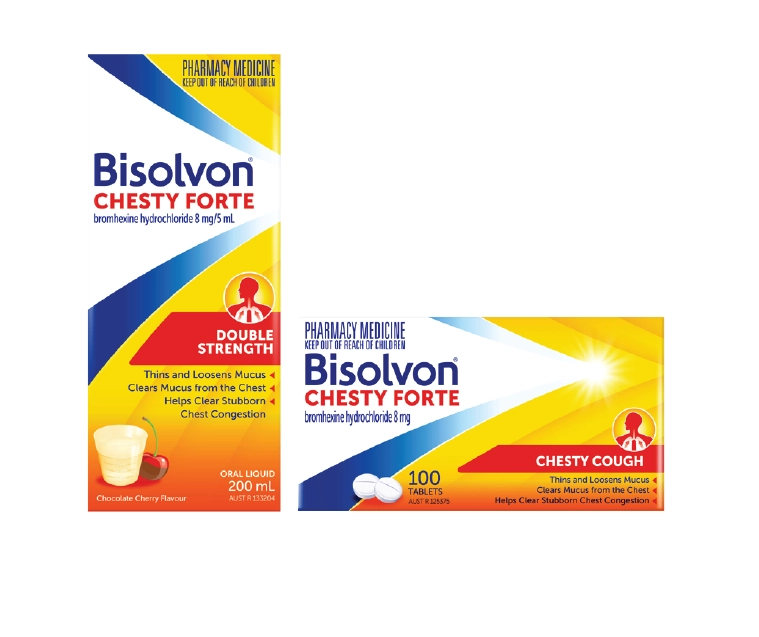 Bisolvon Chesty Forte Cough Liquid 200ml or 100 tablets