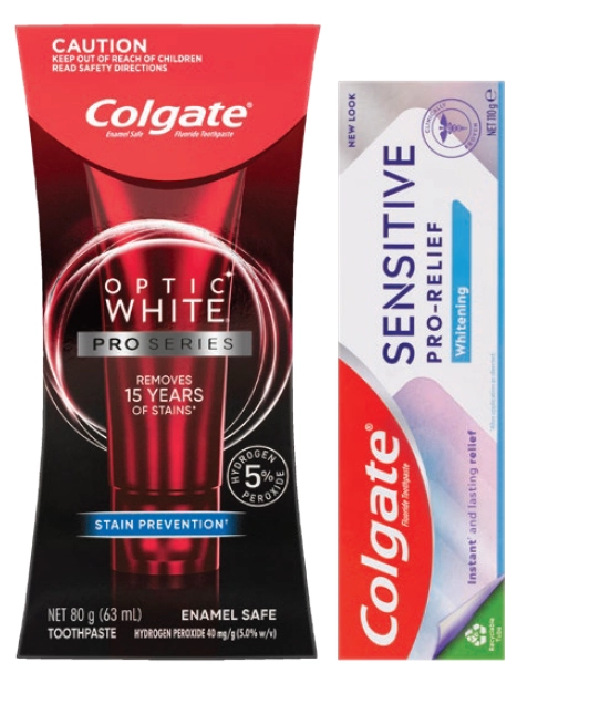 Colgate Toothpaste Optic White Pro Series 80g or Sensitive Pro Relief + Whitening Toothpaste 110g