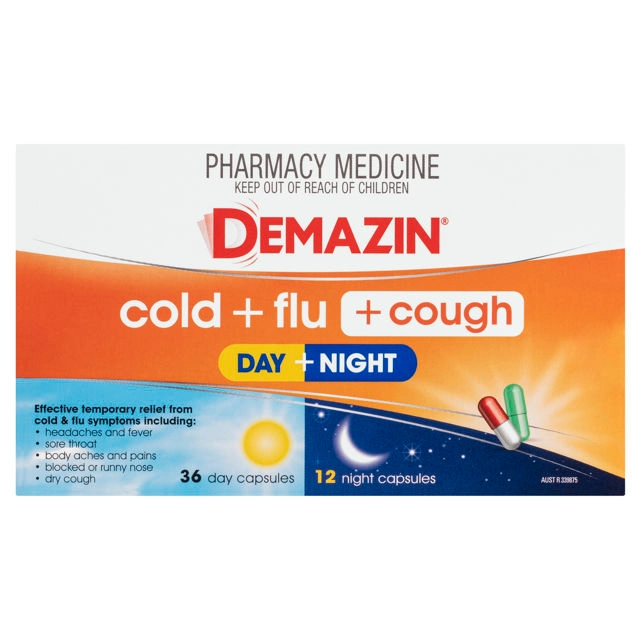 Demazin Cold & Flu + Cough Day/Night 48 capsules