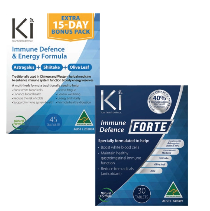 Ki Immune Defence & Energy Formula 45 tablets or Immune Defence Forte 30 tablets