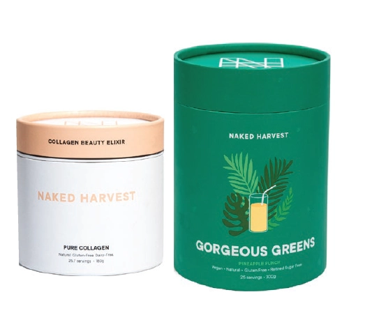 Naked Harvest Collagen Beauty Elixir Pure Collagen 180g or Gorgeous Greens Pineapple 300g