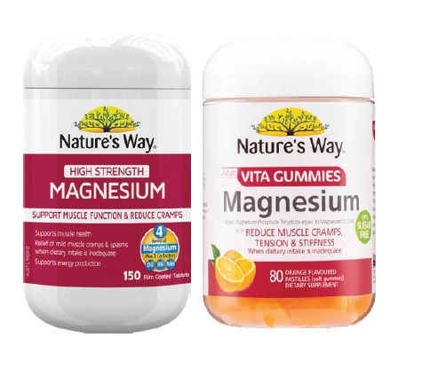 Nature's Way High Strength Magnesium 150 tablets or Adult Vita Gummies Magnesium 80 pastilles