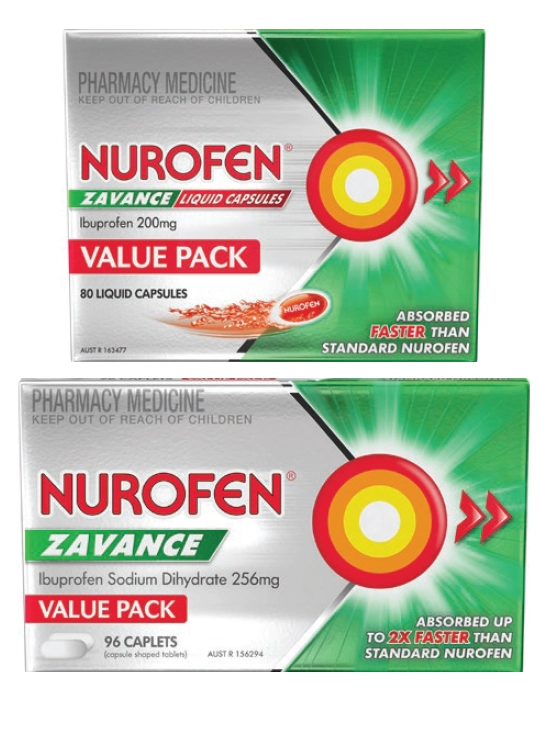 Nurofen Zavance 80 liquid capsules or 96 caplets