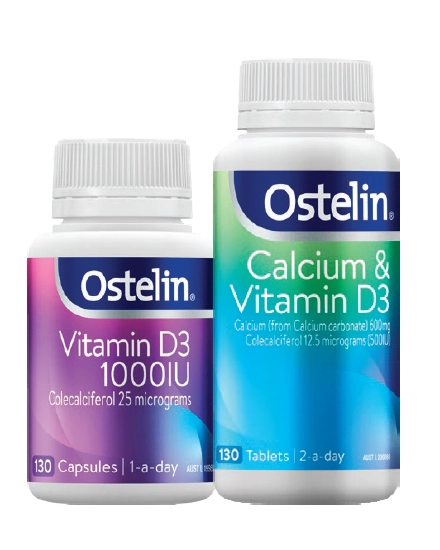 Ostelin Vitamin D3 1000IU 130 capsules or Calcium & Vitamin D3 130 tablets