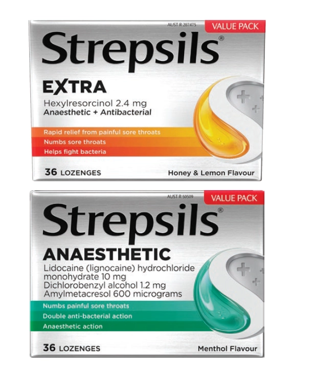 Strepsils Extra Honey & Lemon or Anaesthetic 36 Lozenges