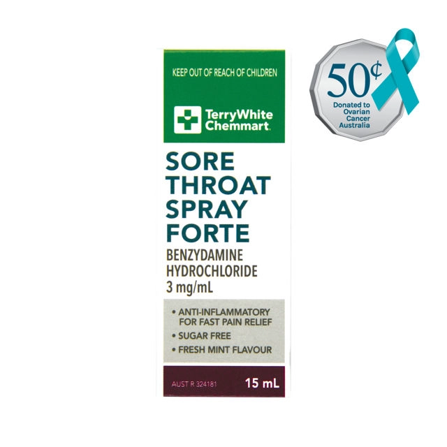 TerryWhite Chemmart Sore Throat Spray Forte 15ml