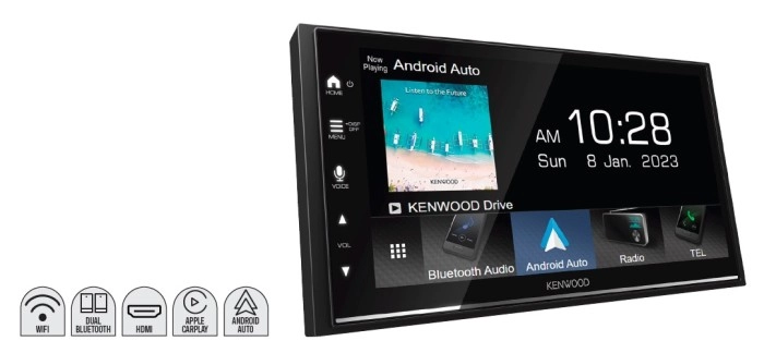 Kenwood 6.8” AV Wireless Car Play A/Auto Rec 200W