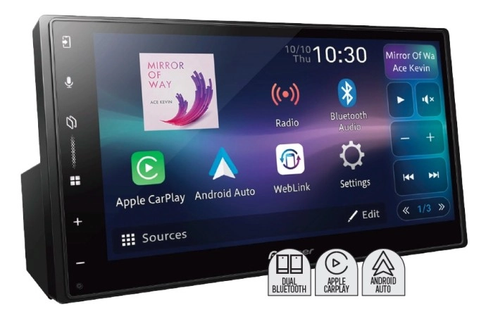 NEW Pioneer 6.8” Capacitive Touch Wireless Apple Carplay & Android Auto Receiver