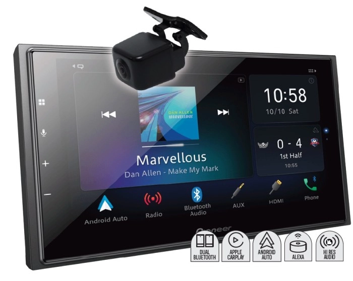 Pioneer 6.8” AV Head Unit Includes Carplay, Android Auto, Alexa & Reverse Camera