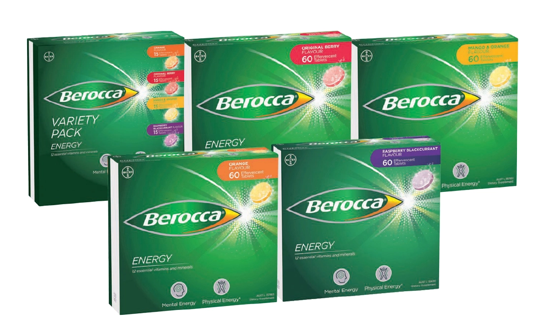 Berocca 60 Effervescent Tablets Assorted Variants