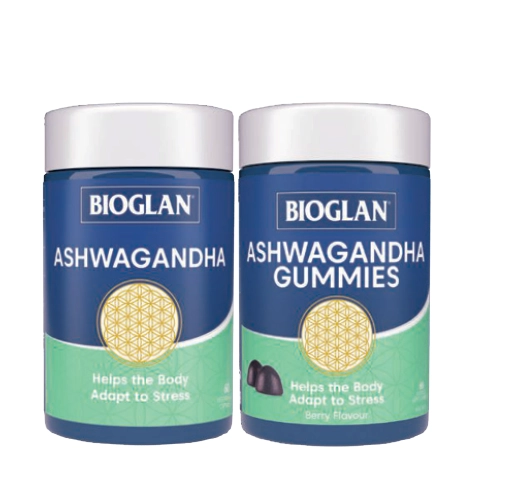 Bioglan Ashwagandha 60 Capsules or 60 Gummies