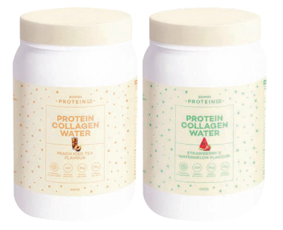 Bondi Protein Co. Protein Collagen Water Peach Iced Tea or Strawberry & Watermelon 660g