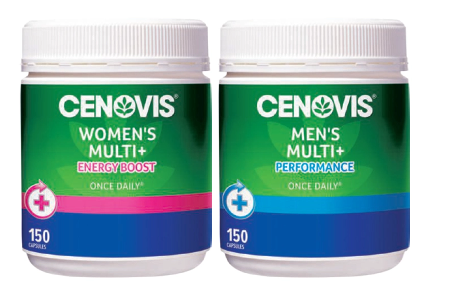 Cenovis Women’s Multi + Energy Boost or Men’s Multi + Performance 150 Capsules