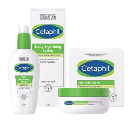 Cetaphil Face Daily Hydrating Lotion With Hyaluronic Acid 88ml or Rich Hydrating Night Cream with Hyaluronic Acid 48g