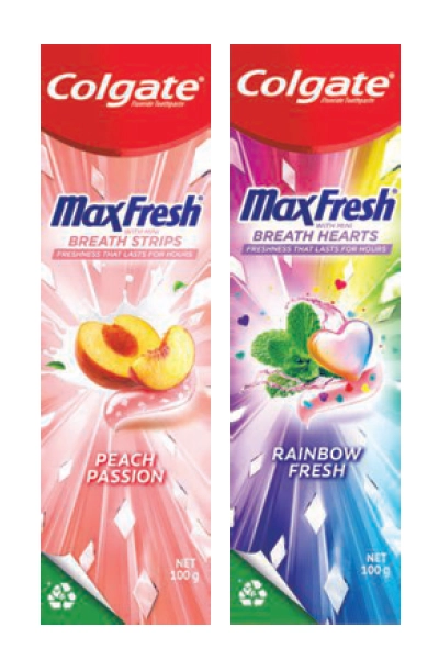 Colgate Toothpaste Max Fresh Peach Passion or Rainbow Fresh 100g