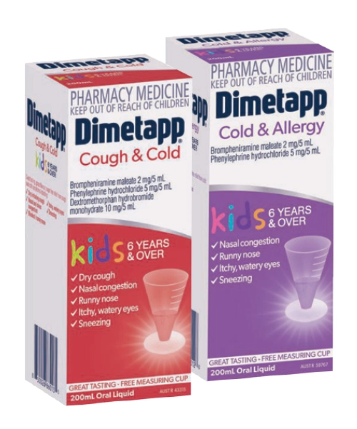 Dimetapp Kids Cough & Cold or Cold & Allergy 200ml Oral Liquid