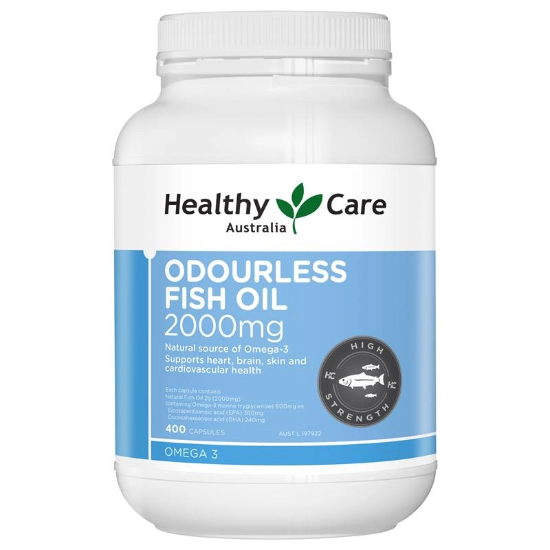 Healthy Care Odourless Fish Oil 2000mg 400 Soft Capsules