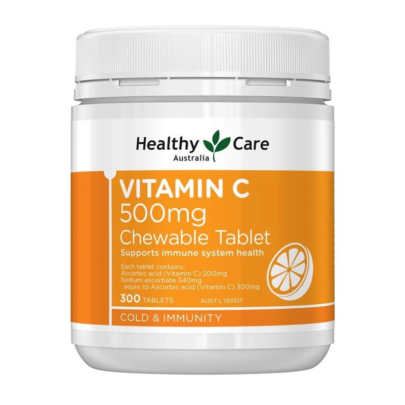 Healthy Care Vitamin C 500mg 300 Chewable Tablets