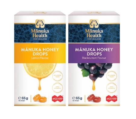 Manuka Health Manuka Honey Drops Lemon & Blackcurrant 15 Pack 65g