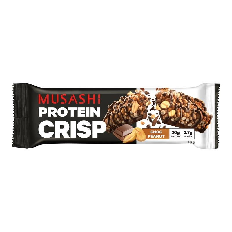 Musashi Protein Crisp Bar Choc Peanut 60g