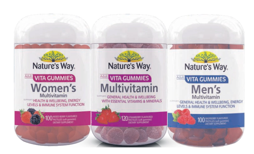 Nature’s Way Adult Vita Gummies Women’s Multivitamin 100 Pastilles, Multivitamin 120 Pastilles or Men’s Multivitamin 100 Pastilles