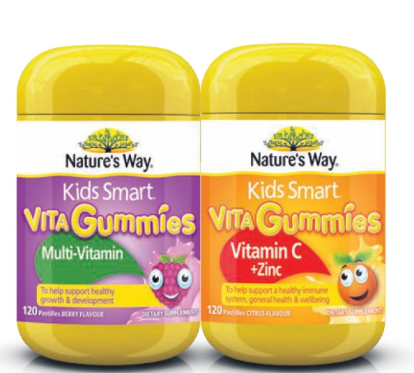 Nature’s Way Kids Smart Vita Gummies Multi-Vitamin or Vitamin C + Zinc 120 Pastilles