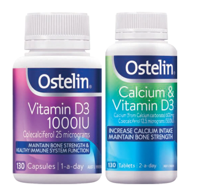 Ostelin Vitamin D3 1000IU 130 Capsules or Calcium & Vitamin D3 130 Tablets