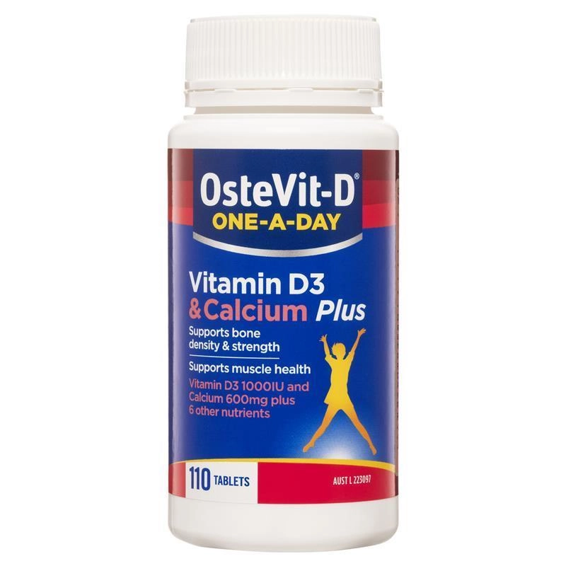 OsteVit-D One-A-Day Vitamin D3 & Calcium Plus – Contains 8 Nutrients to support Bone Density & Strength – 110 Tablets