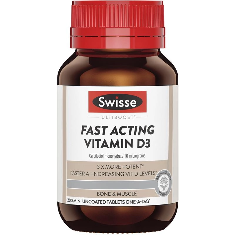 Swisse Ultiboost Fast Acting Vitamin D3 200 Tablets