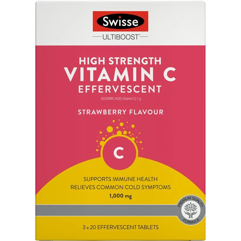 Swisse Ultiboost High Strength Vitamin C 60 Effervescent Tablets