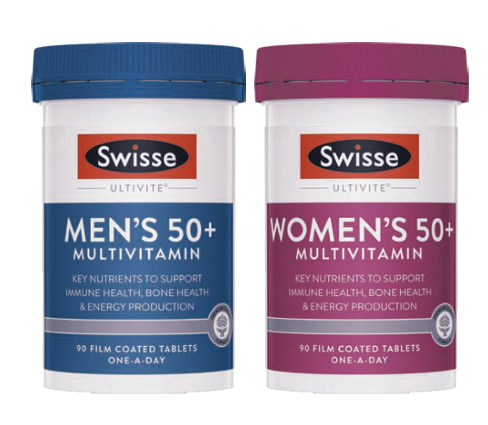 Swisse Ultivite Men’s or Women’s 50+ Multivitamin 90 Tablets