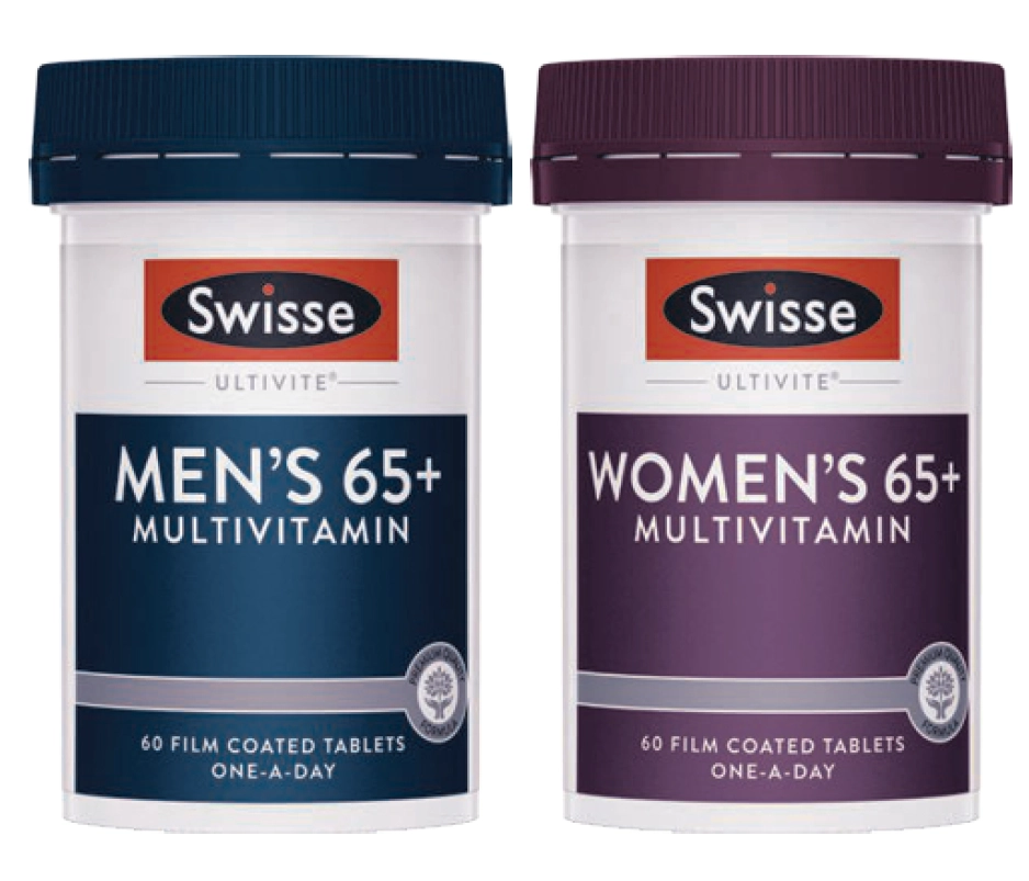 Swisse Ultivite Men’s or Women’s 65+ Multivitamin 60 Tablets