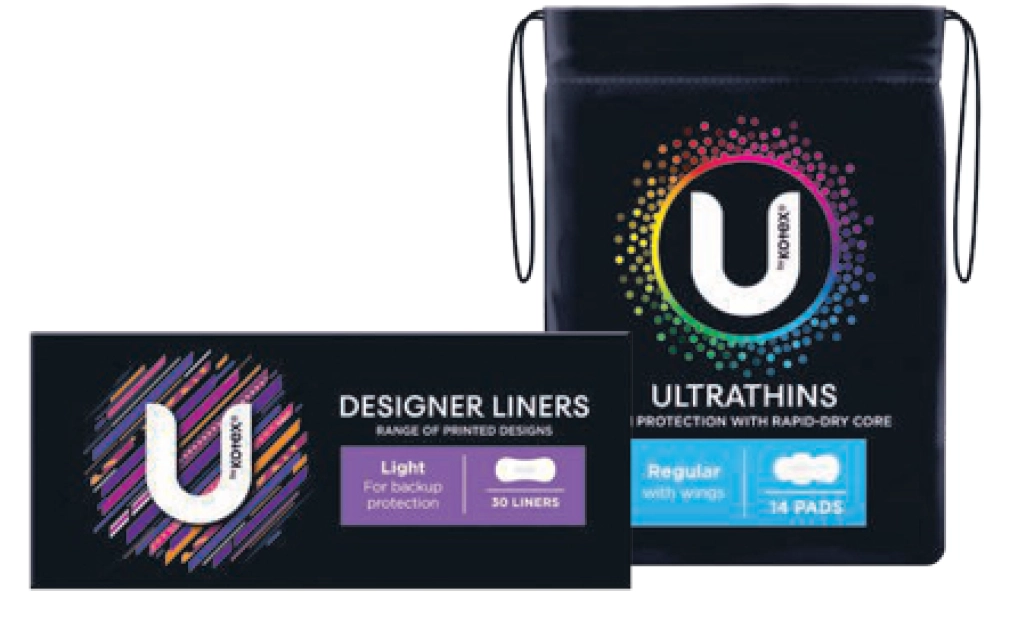 U by Kotex Designer Liners 30 Pack or Ultrathin Pads Regular with Wings 14 Pack