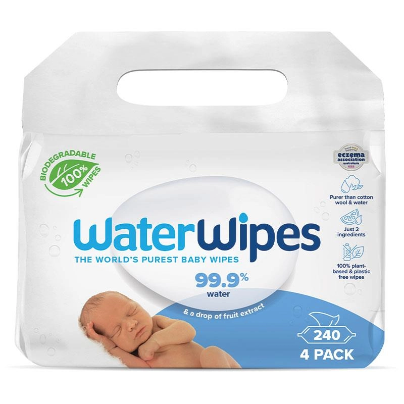 WaterWipes Biodegradable Baby Wipes 4 x 60 Pack