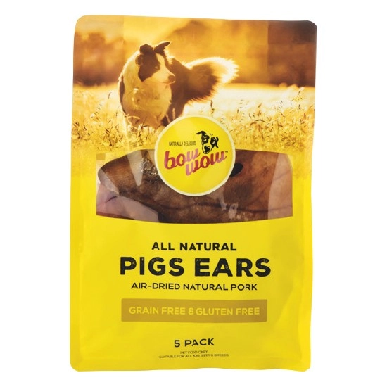 Bow Wow Pigs Ear Dog Treats Pk 5