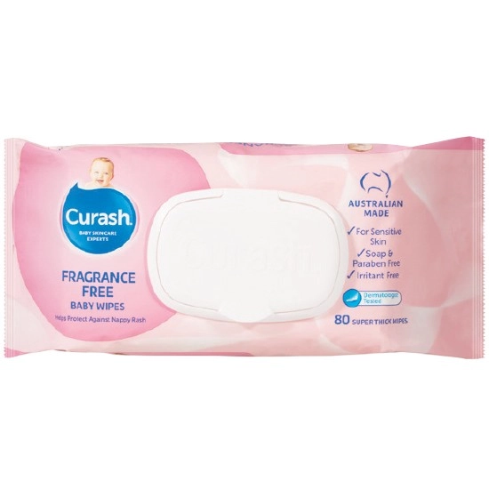 Curash Baby Wipes Fragrance Free Pk 80