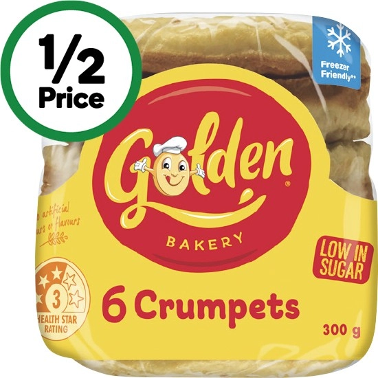 Golden Crumpet Rounds Pk 6