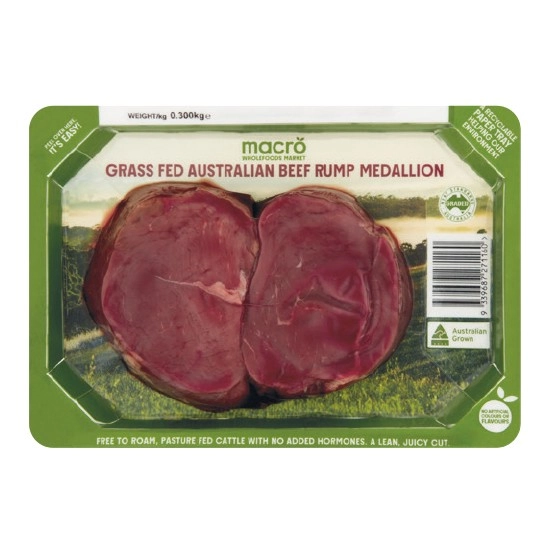 Macro Grass Fed Beef Rump Medallions 300g