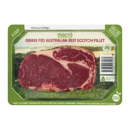 Macro Grass Fed Beef Scotch Fillet 270g