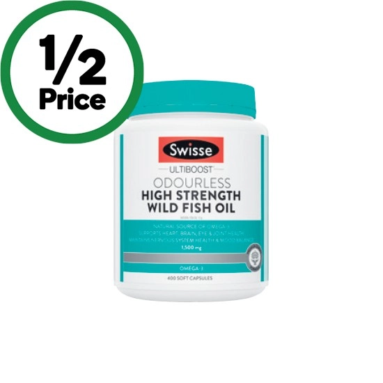 Swisse Ultiboost High Strength Odourless Fish Oil Capsules Pk 400#