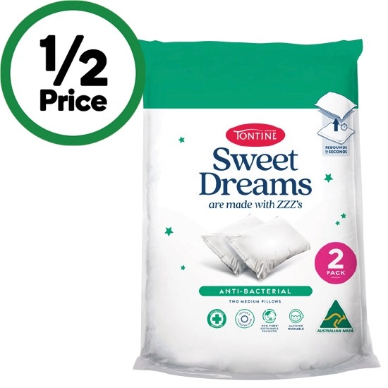 Tontine Sweet Dreams Anti Bacterial Pillow Pk 2