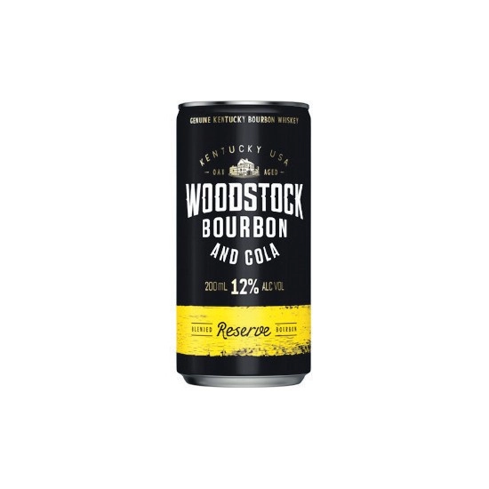 Woodstock Bourbon & Cola 12% Cans 4x200ml