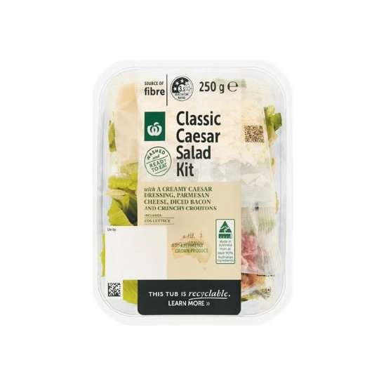 Woolworths Classic Caesar Salad Kit or Asian Salad Kit 250g Pack