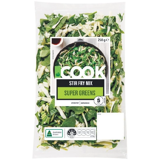 Woolworths COOK Australian Super Green Stir Fry 250g Pack