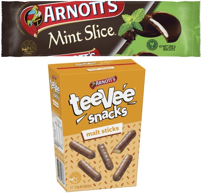 Arnott's Mint Slice or TeeVee Biscuits 175g-200g