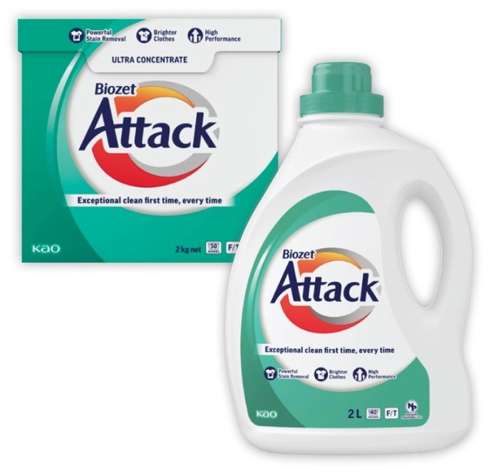 Biozet Attack Regular Laundry Liquid 2 Litre or Powder 2kg