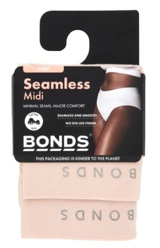 Bonds Women's Seamfree Midi Brief 2 Pack