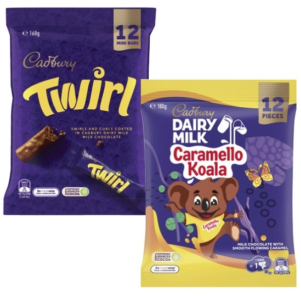 Cadbury Sharepacks 144g-180g