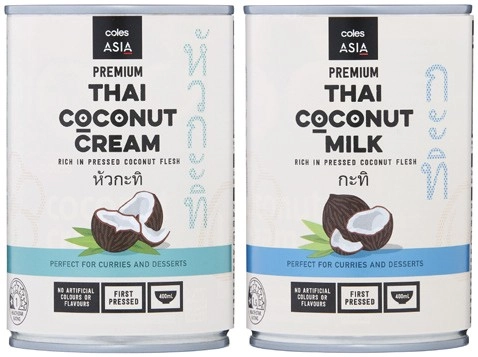 Coles Asia Premium Thai Coconut Milk or Cream 400mL