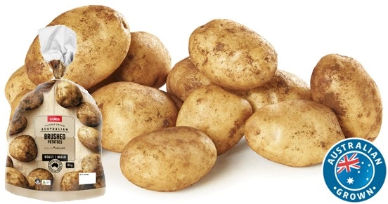 Coles Australian Brushed Potatoes 2kg Bag